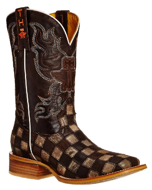 Mens Gun Metal Check Boots