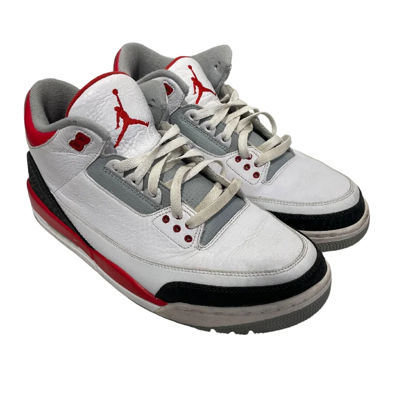 NIKE/AIR JORDAN 3 RETRO/Low-Sneakers/US 11.5/Leather/RED/136064-120