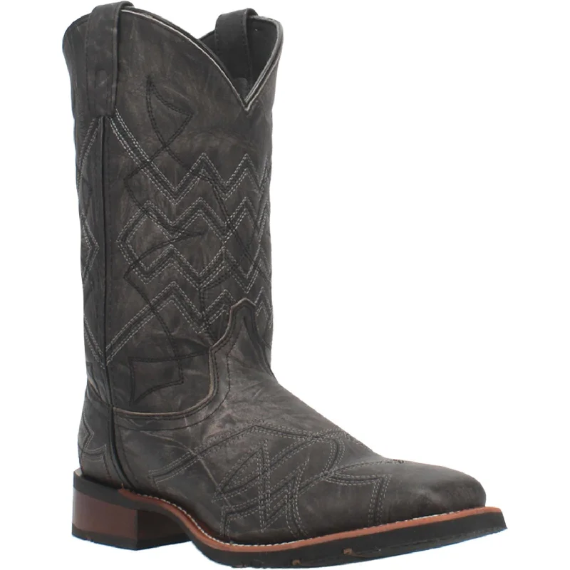 Laredo Men's Axel Black Leather Cowboy Boots 7927