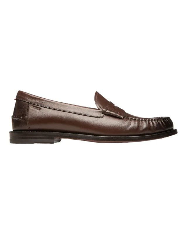 Bally Coelo 6301851 Men's Ebano Leather Moccasins