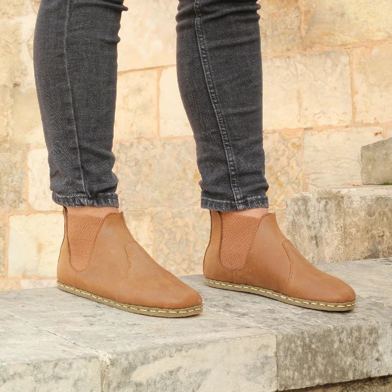 Chelsea Barefoot Boots Matte Brown Handmade Men's