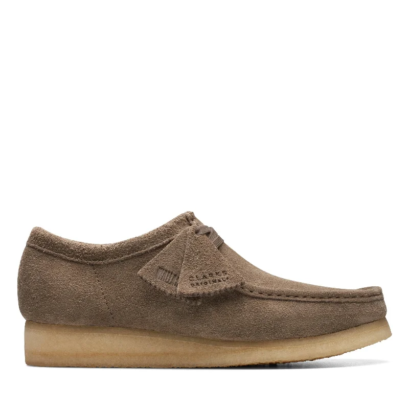 Clarks Wallabee 26174049 Mens Gray Suede Oxfords & Lace Ups Casual Shoes