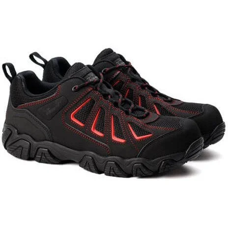 Thorogood Men's Crosstrex Series Oxford CT Hiker Work Shoe -Black/Red- 804-6001