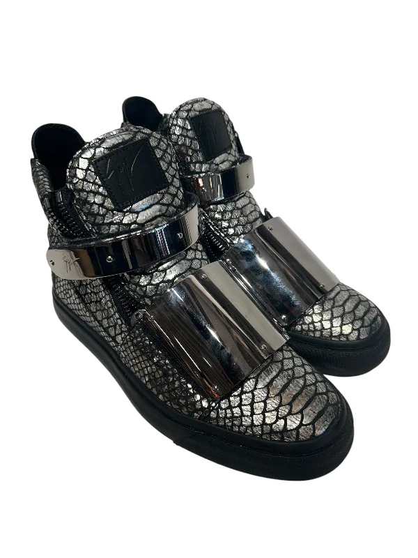 Giuseppe Zanotti/Hi-Sneakers/US 9/Leather/SLV/SNAKESKIN