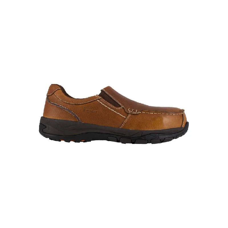 Extreme Light Composite-Toe Slip On Work Shoe Brown