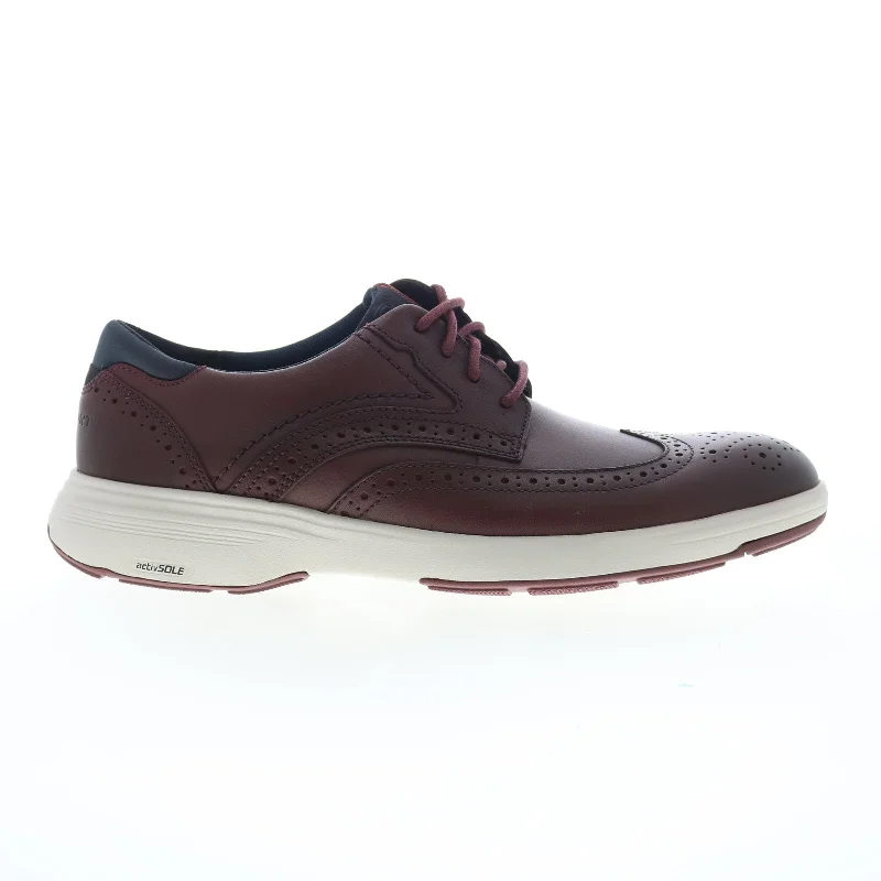 Rockport Noah Wingtip Mens Burgundy Wide Oxfords Wingtip & Brogue Shoes