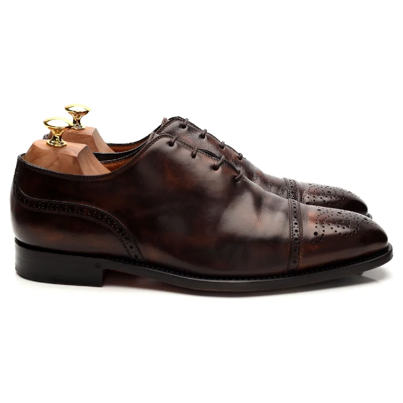 'Del Corso' Dark Brown Leather Oxford Brogue UK 10