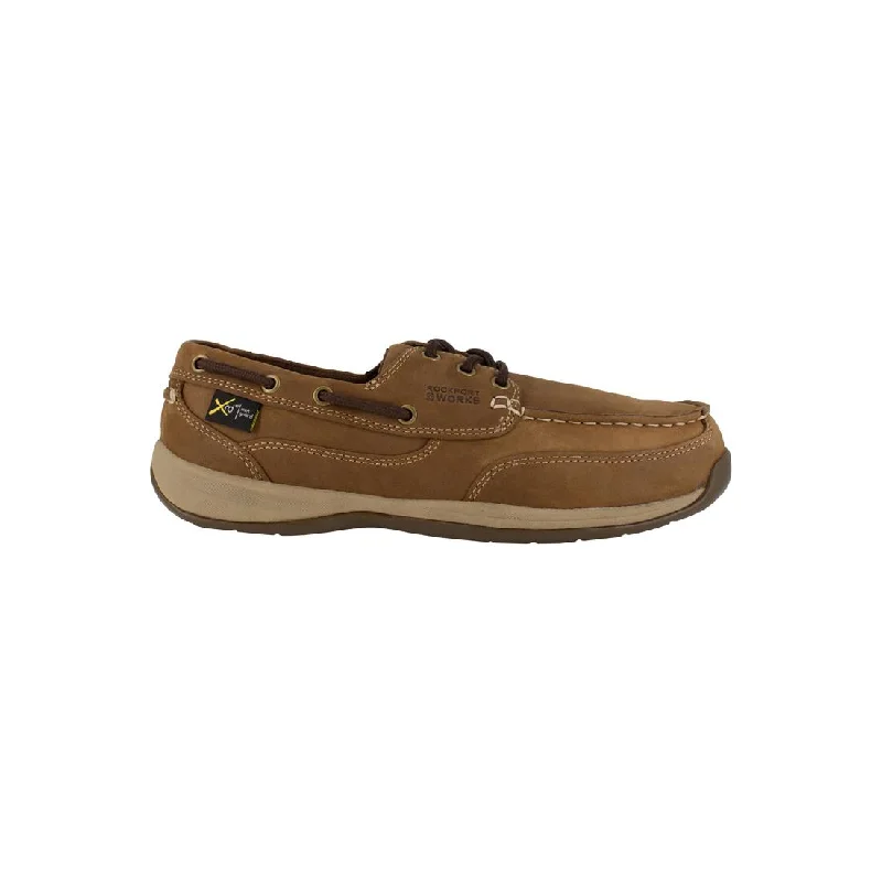 Women's Sailing Club Steel-Toe Int Metguard Slip On Work Shoe Brown