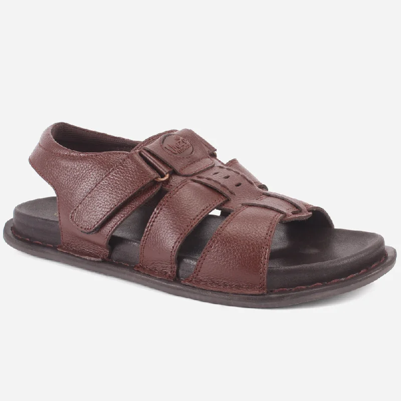 Men's "TEVIA" Leather Comfy Flats Summer Sandals