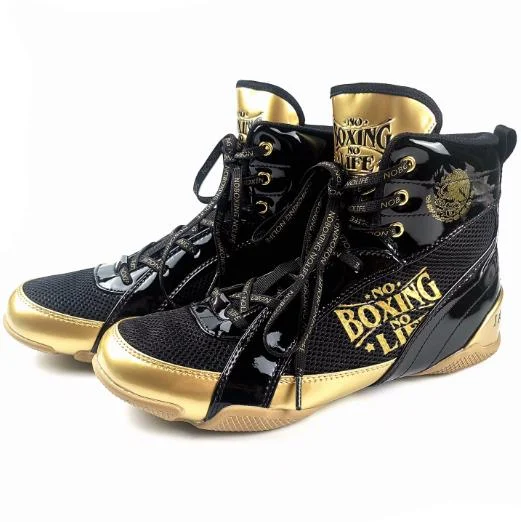 NO BOXING NO LIFE BOXING SHOES BOOTS Eur 35-45 Black Gold